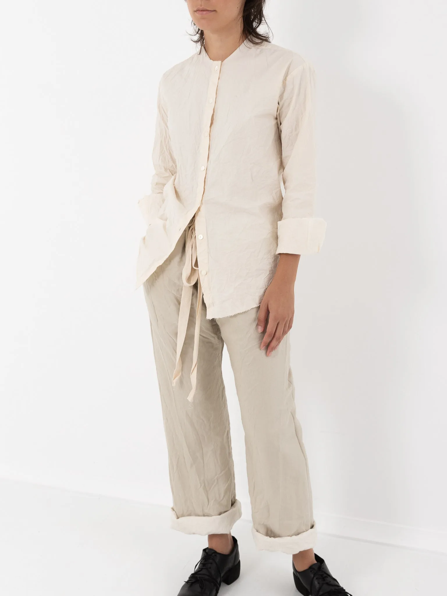 Elena Dawson Blouse, Cream Cotton Cambric