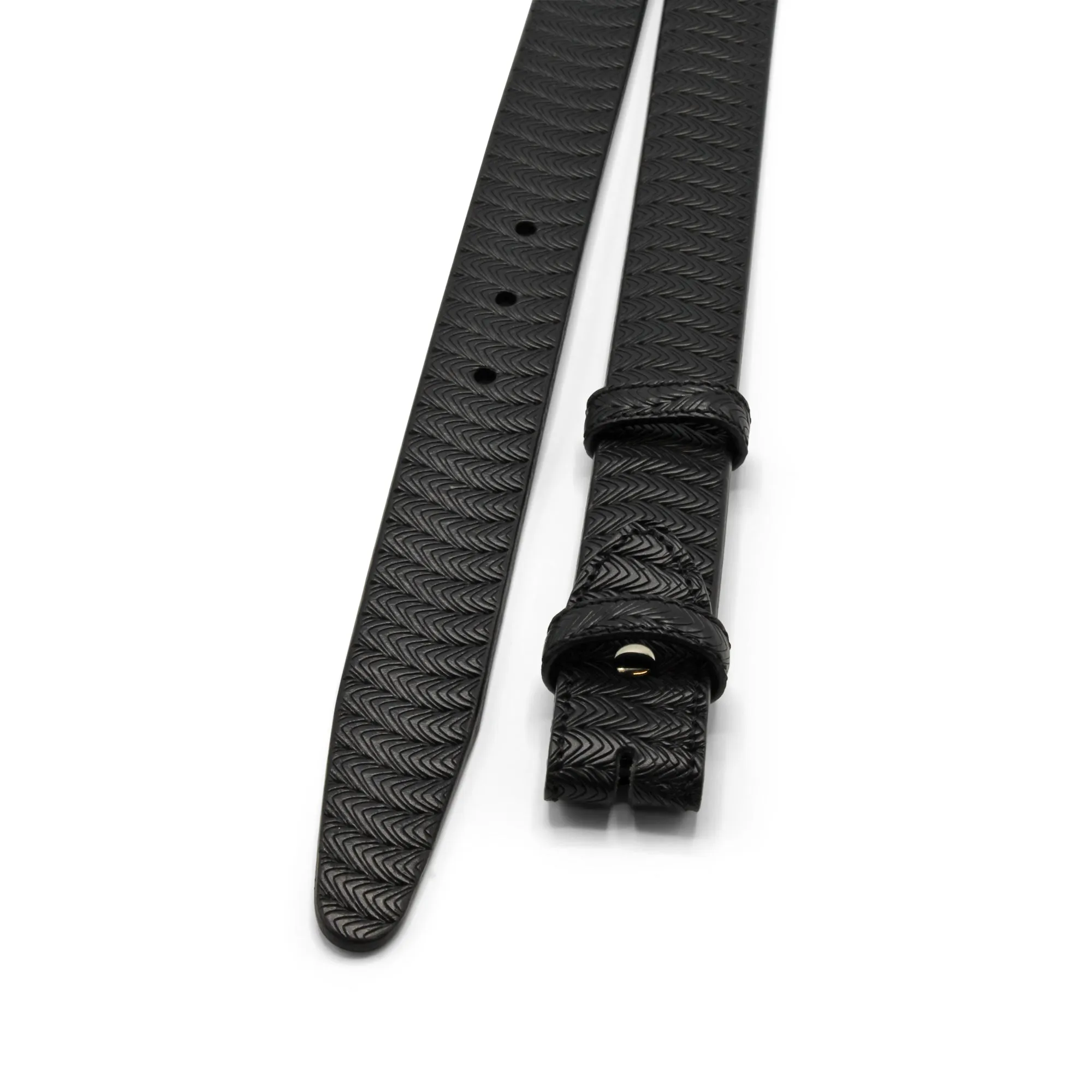 Feather Texture Unlined Narrow Belt Strap