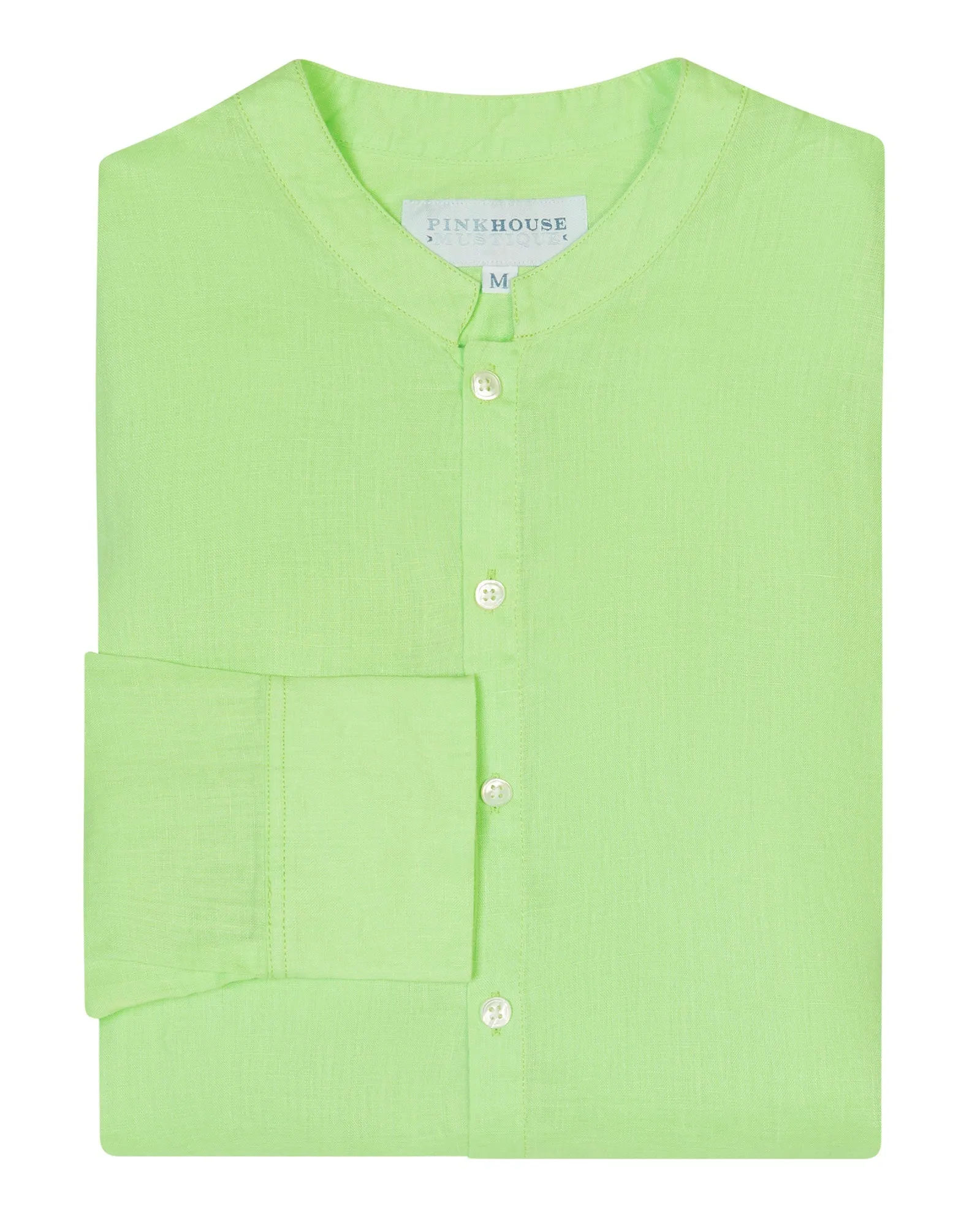 Linen Collarless Shirt