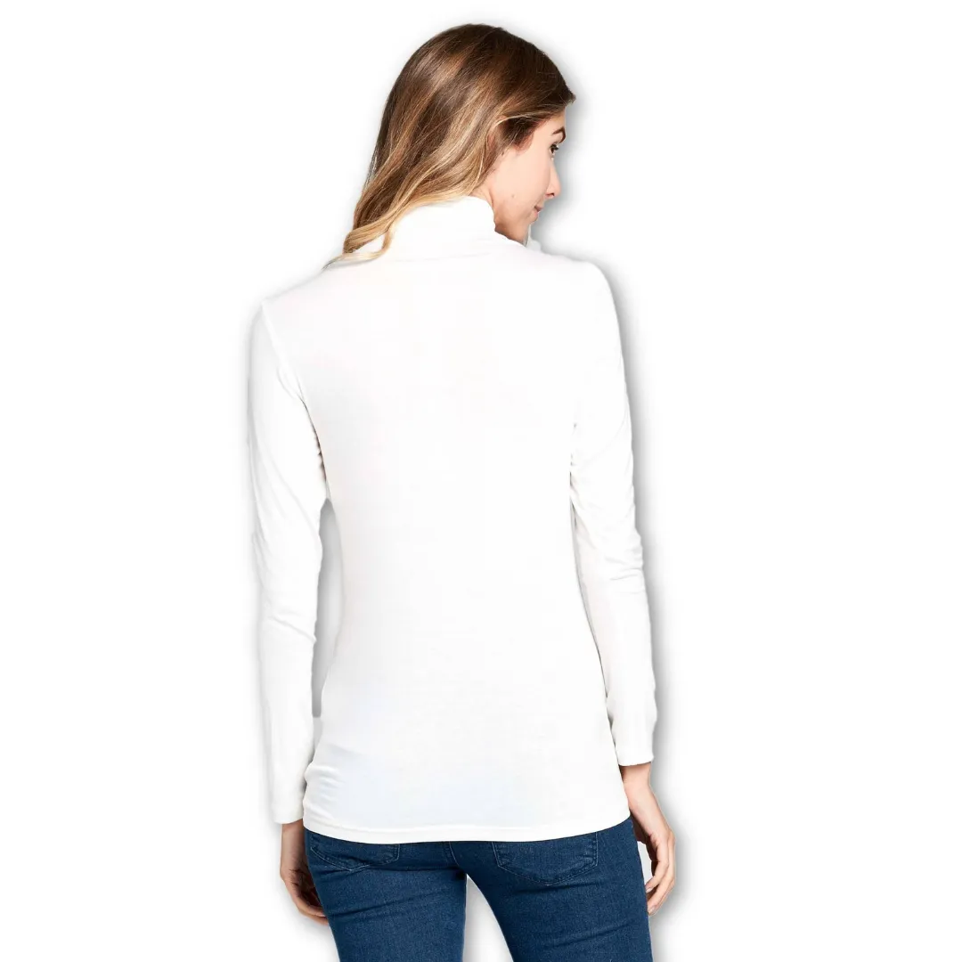 Long Sleeve Turtleneck Sweater - White