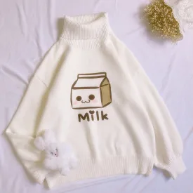 Milk Turtleneck Sweater